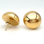 orecchini in acciaio gold a bottone lisci