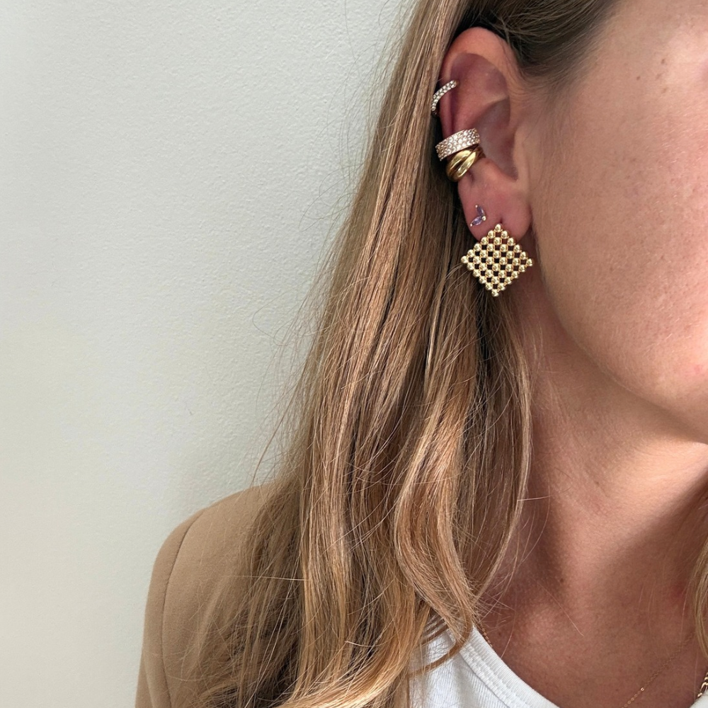 Orecchini Bubble in Acciaio Gold