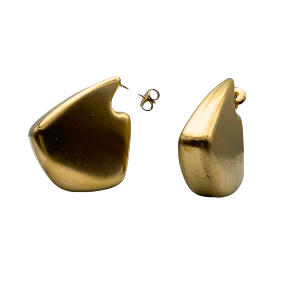Orecchini Bunny Satinati a Lobo in Acciaio Gold