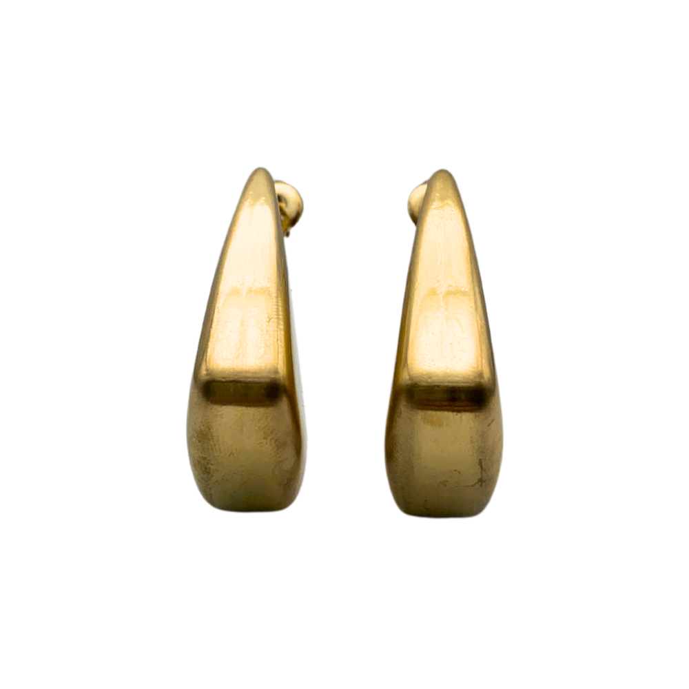 Orecchini Bunny Satinati a Lobo in Acciaio Gold