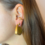 Orecchini Bunny Satinati a Lobo in Acciaio Gold
