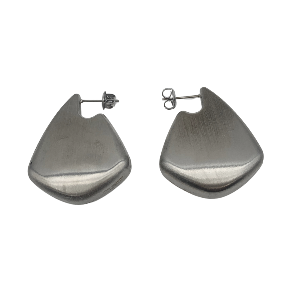 Orecchini Bunny Satinati a Lobo in Acciaio Silver