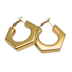 Orecchini Cinque Punte in Acciaio Gold