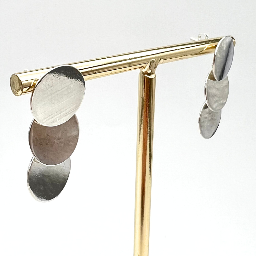 orecchini con tondi silver in argento 925 pendenti
