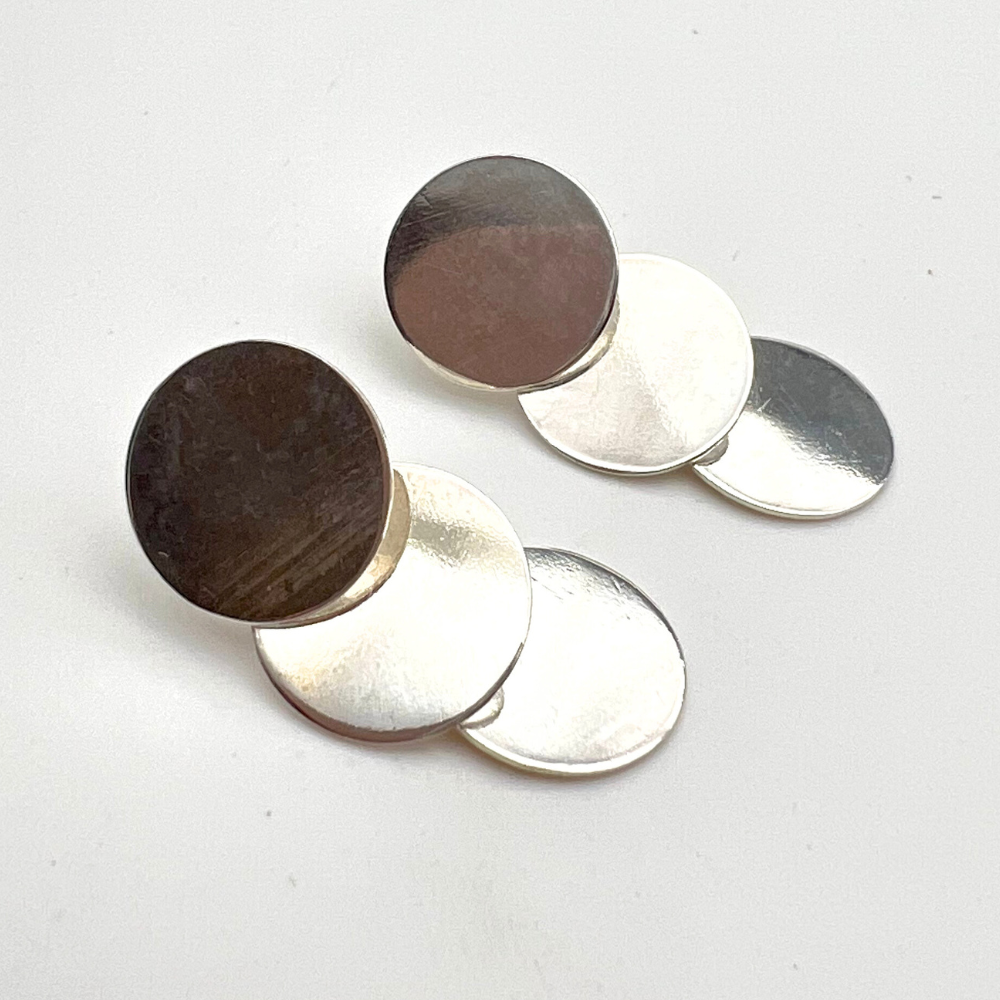 orecchini con tondi pendenti in argento 925
