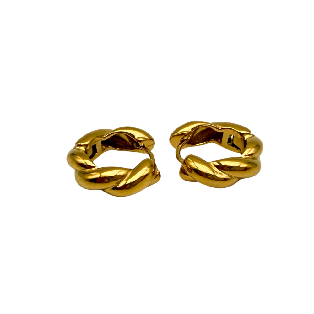 Orecchini Croissant Hoops in Acciaio Gold