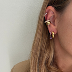 Orecchini Croissant Hoops in Acciaio Gold