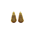 Orecchini Hoops Goccia MEDIUM con Strass in Acciaio Gold