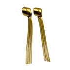 Orecchini Frange in Acciaio Gold