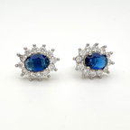 orecchini in argento 925 con zirconi bianchi e blu