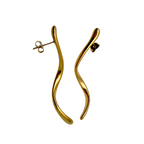 Orecchini Long Wave in Acciaio Gold