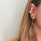 Orecchini Long Wave in Acciaio Gold
