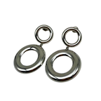 Orecchini Pendenti con Doppio Cerchio in Acciaio Silver