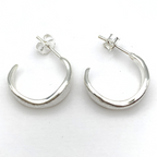 Orecchini Minimal Satinati in Argento Silver