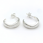 Orecchini Minimal Satinati in Argento Silver