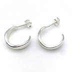 Orecchini Minimal Lisci in Argento Silver