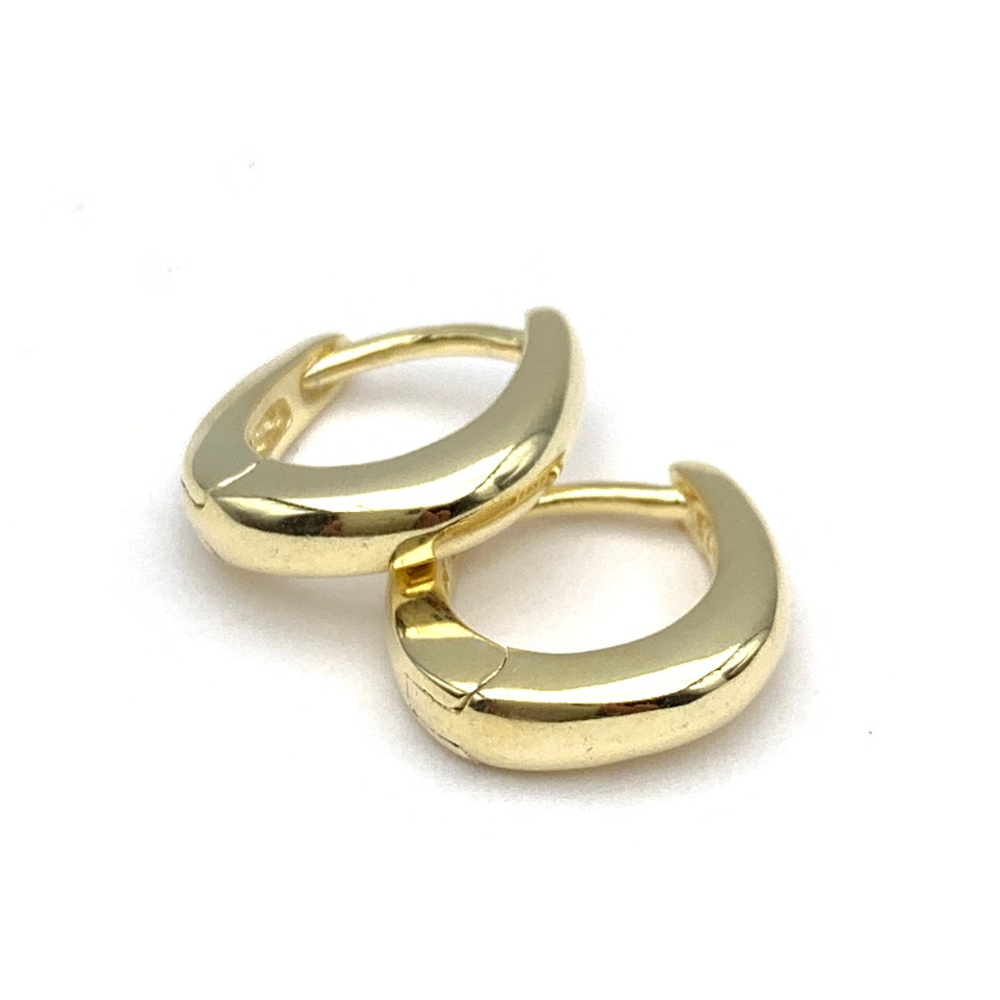 Mono Orecchino Ovale Mini in Argento Gold