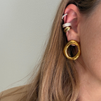 Orecchini Raw Oval in Acciaio Gold