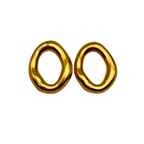 Orecchini Raw Oval in Acciaio Gold