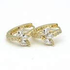 orecchini in argento 925 placcati gold con zirconi bianchi a papillon