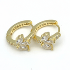 orecchini in argento 925 placcati gold con zirconi bianchi a papillon