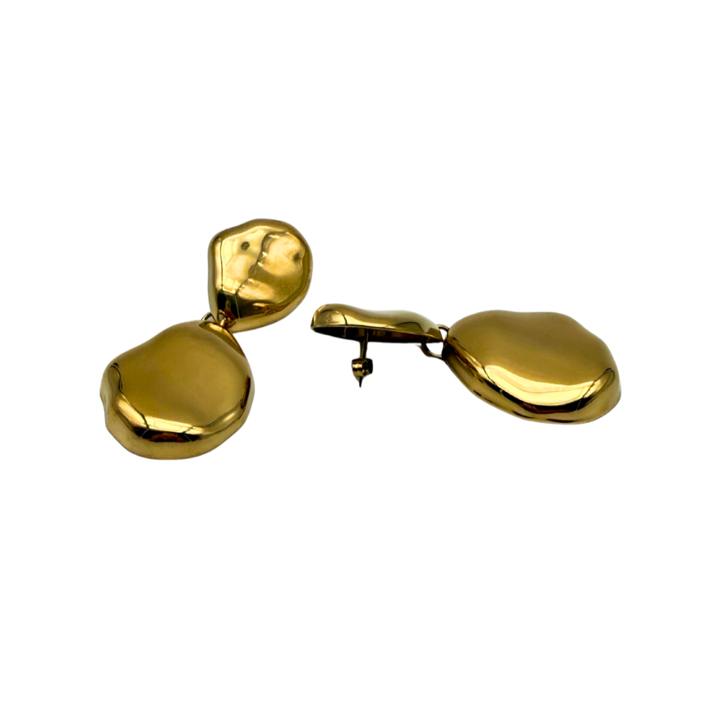 Orecchini Sassolini Dorati in Acciaio Gold