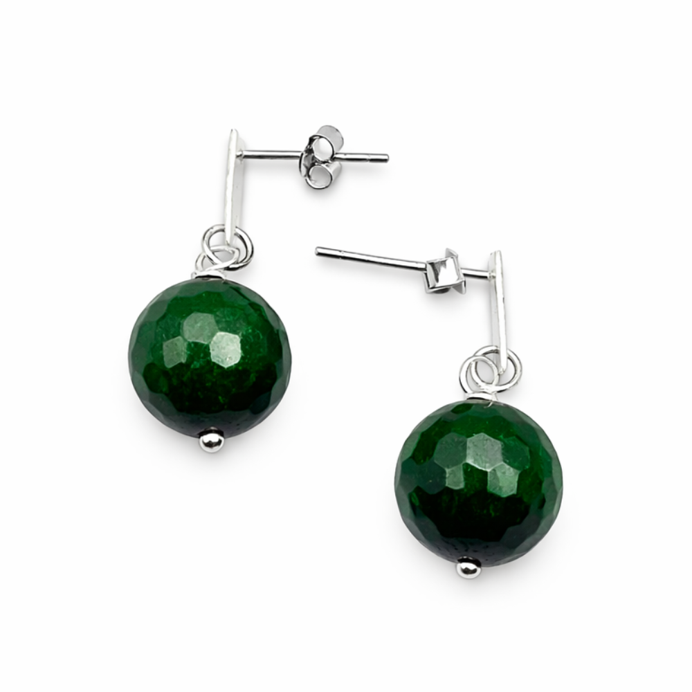 Orecchini con Pietra in Agata Verde – Argento 925 – Gioiello Artigianale Donna