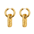 Orecchino Rectangle Hoops in Acciaio Gold