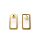 Orecchini Rettangolo Minimal in Argento Gold