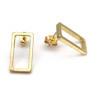 Orecchini Rettangolo Minimal in Argento Gold