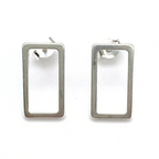 Orecchini Rettangolo Minimal in Argento Silver