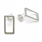 Orecchini Rettangolo Minimal in Argento Silver