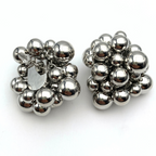 orecchini in acciaio silver a lobo con sfere