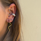 Orecchini Snake Viola in Acciaio Gold