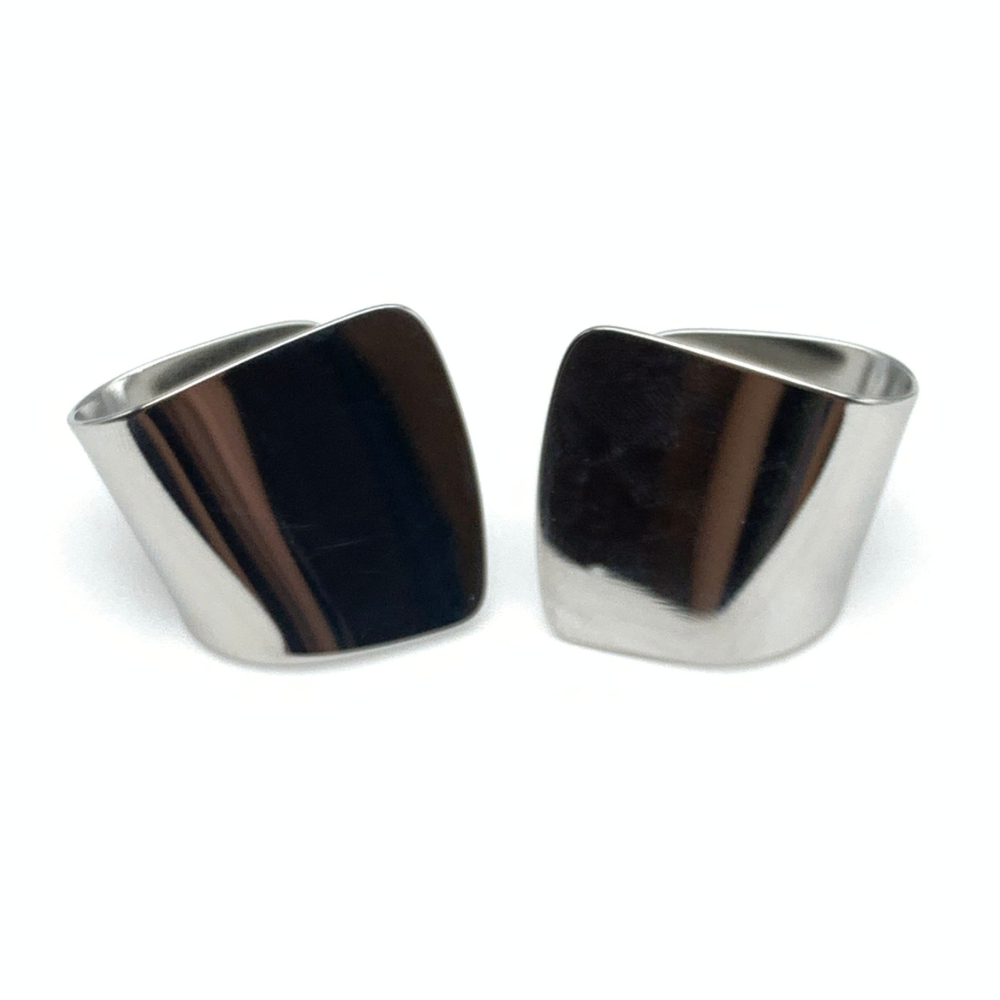 Orecchini a Specchio in Acciaio Silver