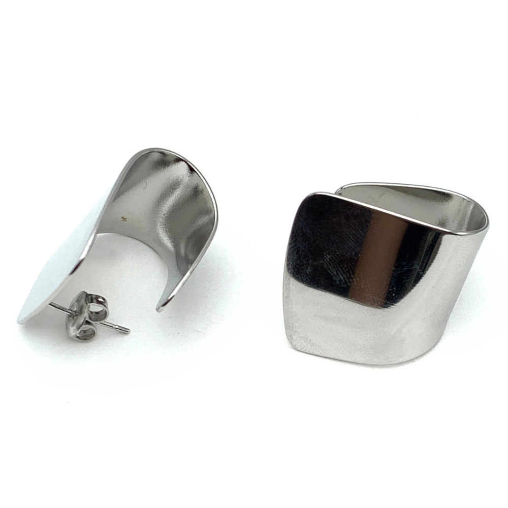 Orecchini a Specchio in Acciaio Silver
