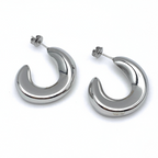 Orecchini Spicchio di Luna in Acciaio Silver