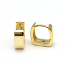 Orecchini Squadrati Bombati Mini in Argento Gold