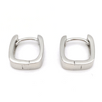 Orecchini Squadrati Bombati Mini in Argento Silver