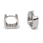 Orecchini Squadrati Bombati Mini in Argento Silver