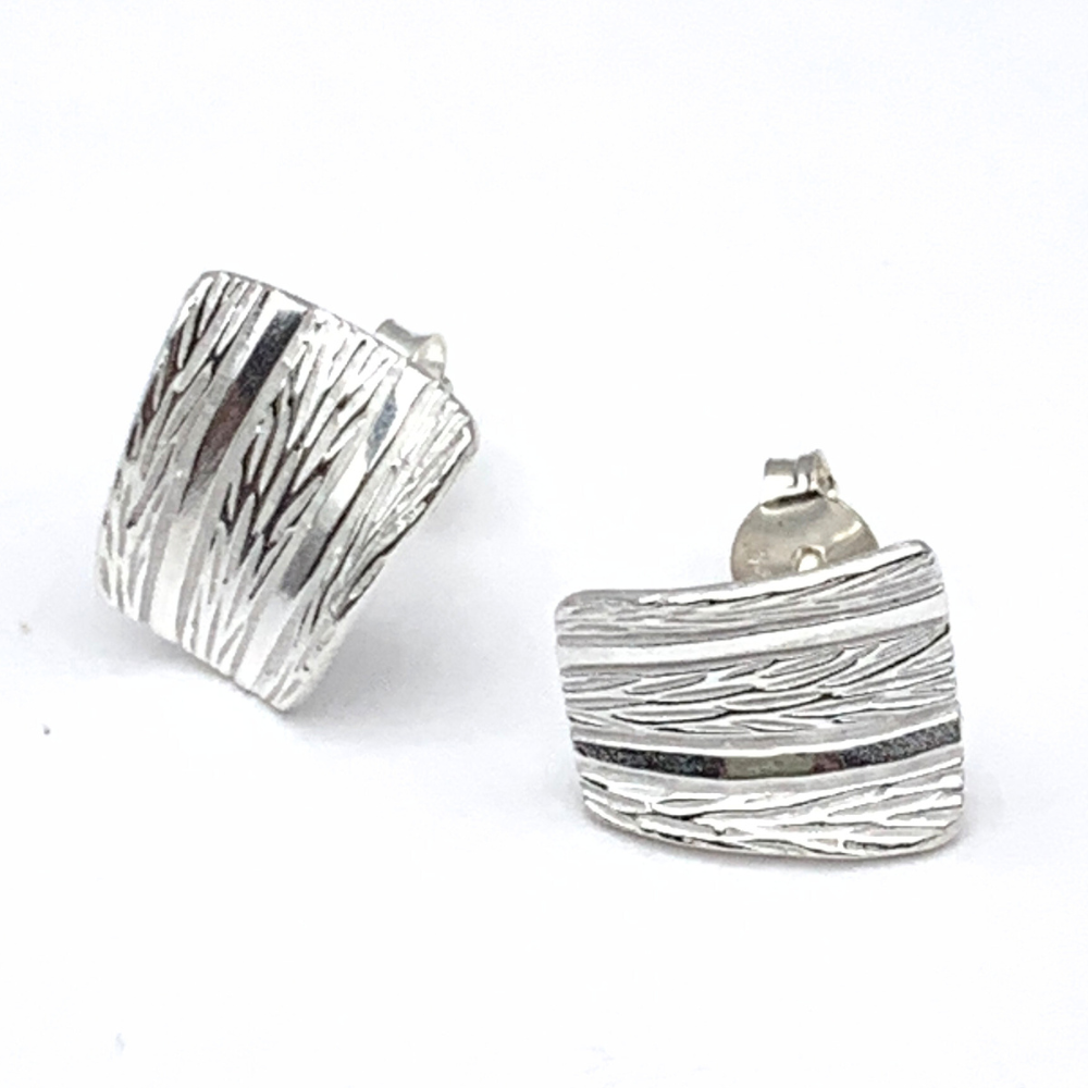 Orecchini Squadrati Minimal in Argento Silver