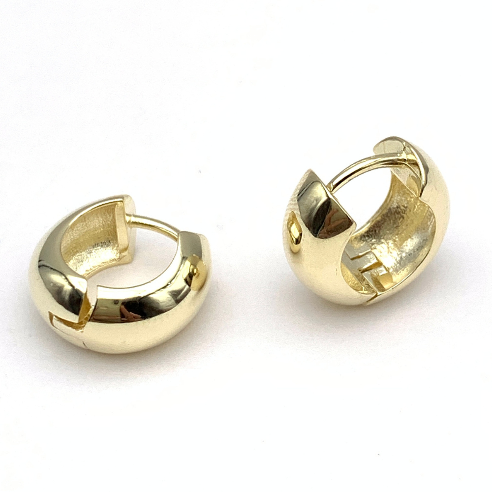 Orecchini Tondi Bombati Mini in Argento Gold