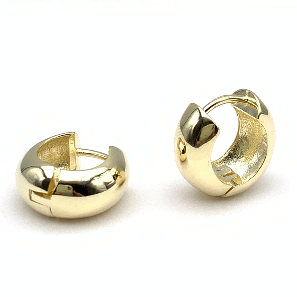 Orecchini Tondi Bombati Mini in Argento Gold