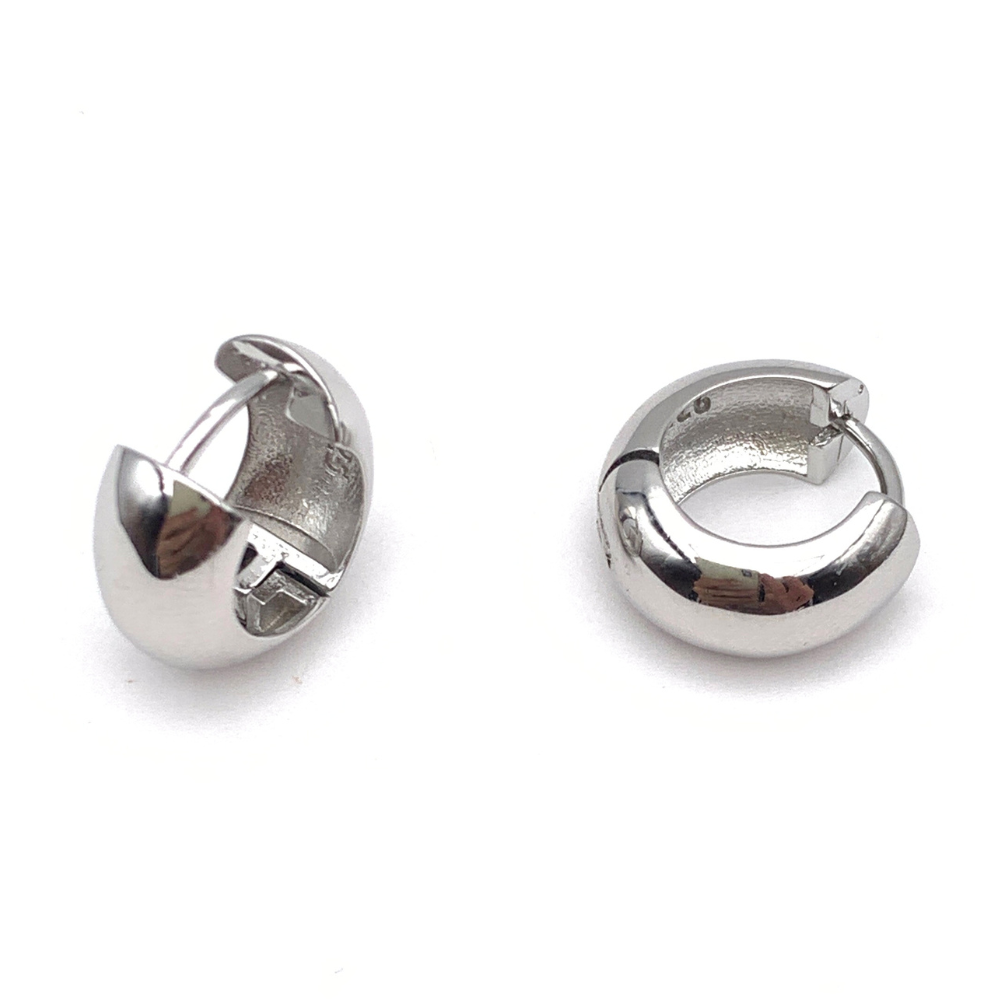 Orecchini Tondi Bombati Mini in Argento Silver