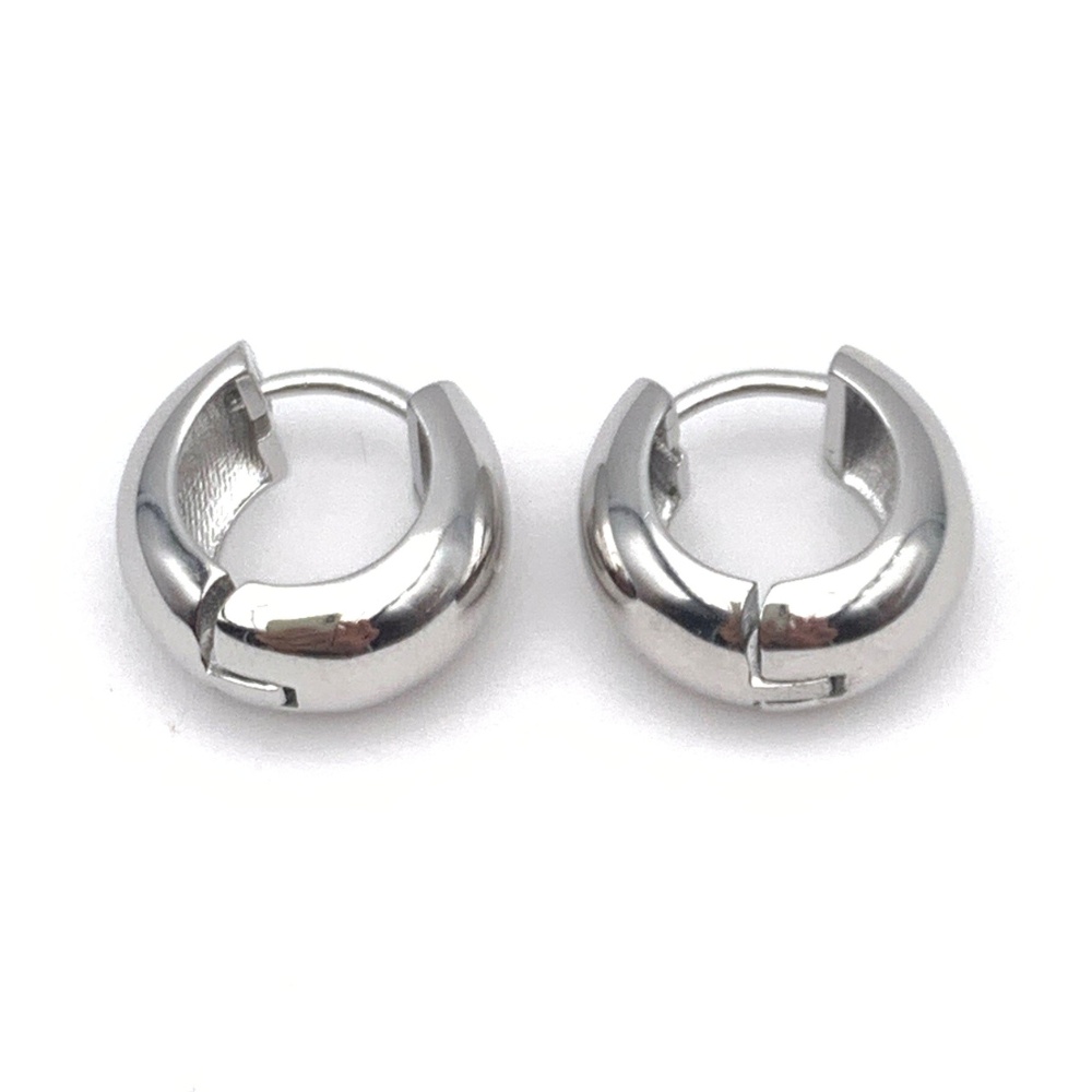 Orecchini Tondi Bombati Mini in Argento Silver