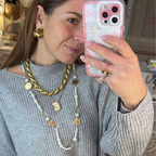 Orecchini Tondi Martellati in Acciaio Gold