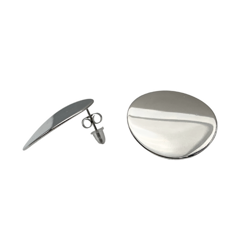 Orecchini Tondi in Acciaio Silver