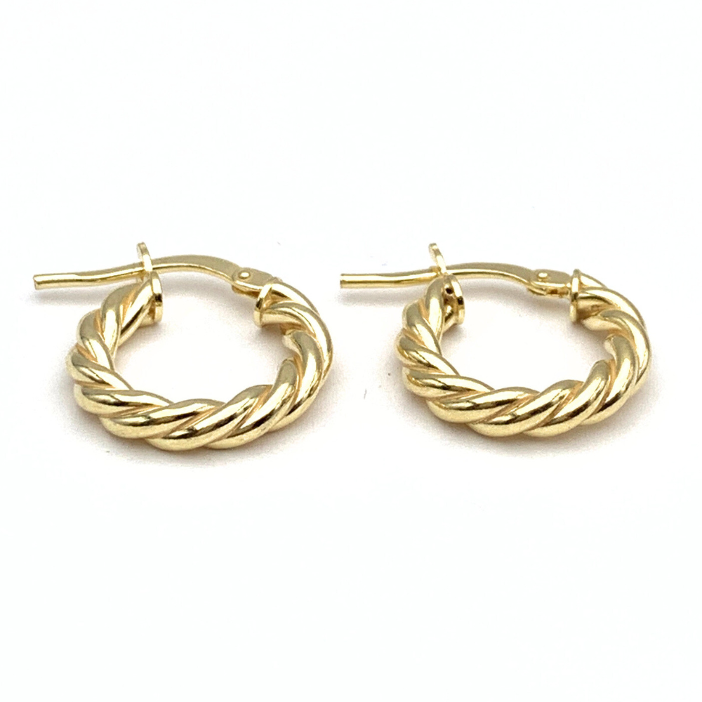 Orecchini Torchon Minimal in Argento Gold