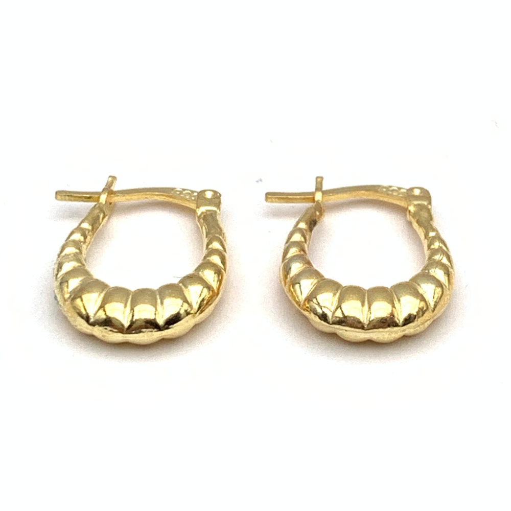 Orecchini Torchon Ovali Minimal in Argento Gold