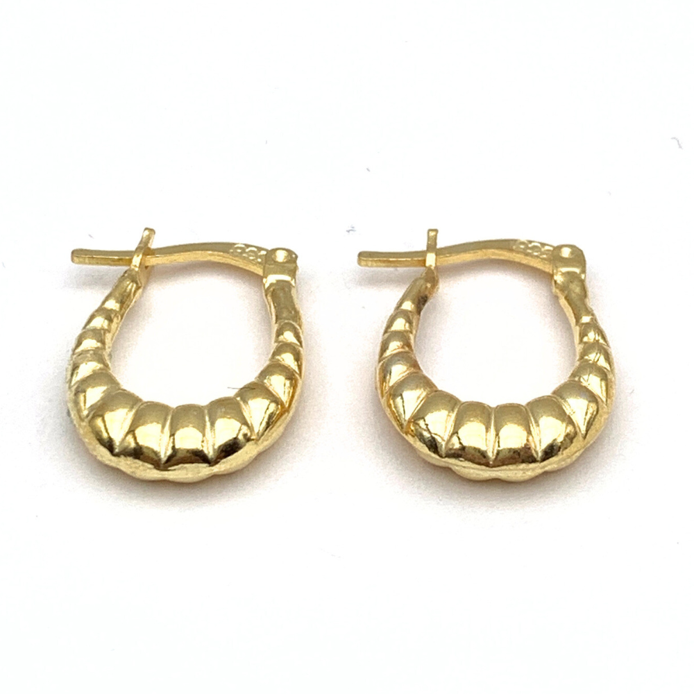 Orecchini Torchon Ovali Minimal in Argento Gold